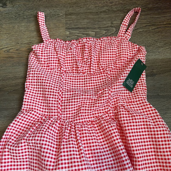 Women's Milkmaid MIDI a-Line Dress - Wild Fable™ Red Gingham XS - Picture 4 of 6